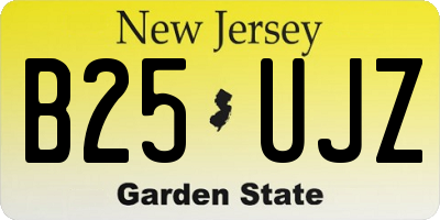 NJ license plate B25UJZ