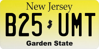 NJ license plate B25UMT