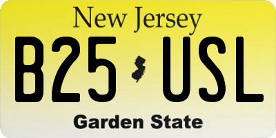 NJ license plate B25USL