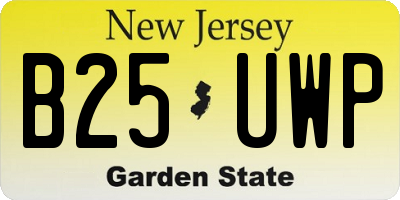 NJ license plate B25UWP