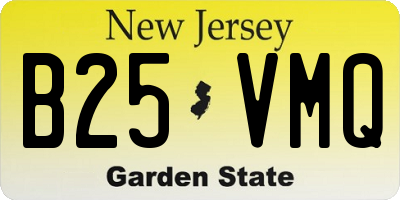 NJ license plate B25VMQ