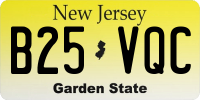 NJ license plate B25VQC
