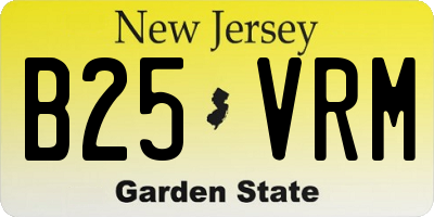 NJ license plate B25VRM