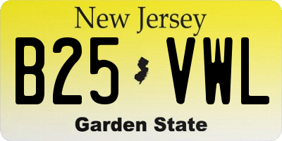 NJ license plate B25VWL