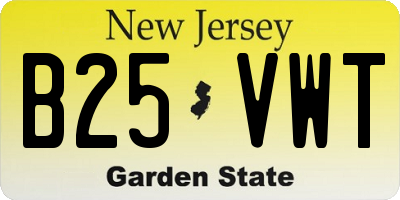 NJ license plate B25VWT