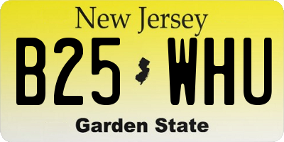 NJ license plate B25WHU