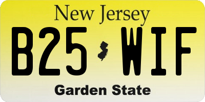 NJ license plate B25WIF