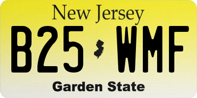 NJ license plate B25WMF