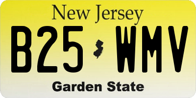 NJ license plate B25WMV