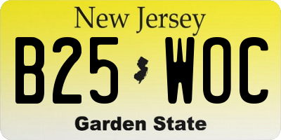 NJ license plate B25WOC