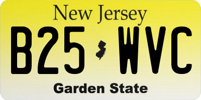 NJ license plate B25WVC