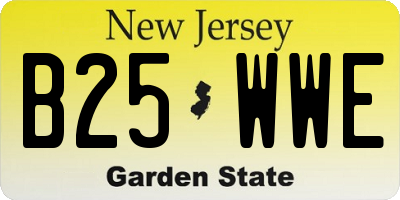 NJ license plate B25WWE