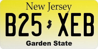 NJ license plate B25XEB