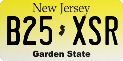 NJ license plate B25XSR