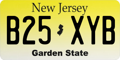 NJ license plate B25XYB