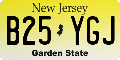 NJ license plate B25YGJ