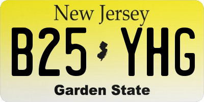 NJ license plate B25YHG