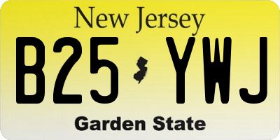 NJ license plate B25YWJ