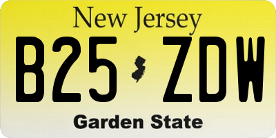 NJ license plate B25ZDW