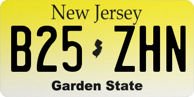 NJ license plate B25ZHN