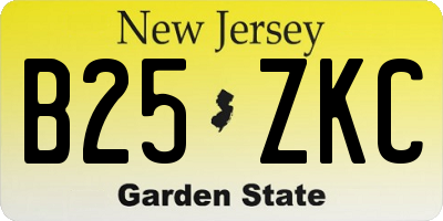 NJ license plate B25ZKC