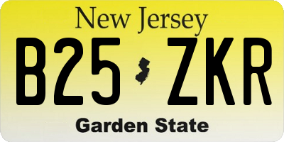 NJ license plate B25ZKR
