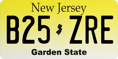 NJ license plate B25ZRE