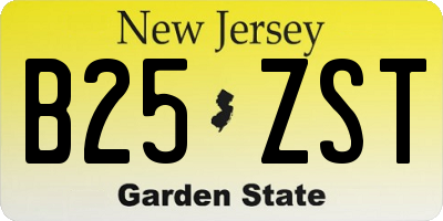 NJ license plate B25ZST