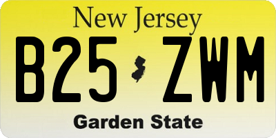 NJ license plate B25ZWM