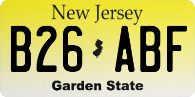 NJ license plate B26ABF