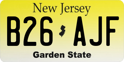 NJ license plate B26AJF