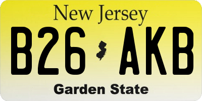 NJ license plate B26AKB