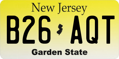 NJ license plate B26AQT