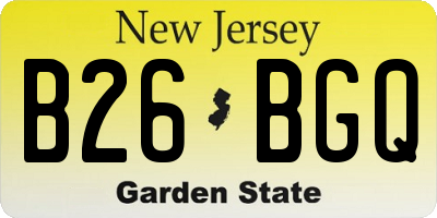 NJ license plate B26BGQ