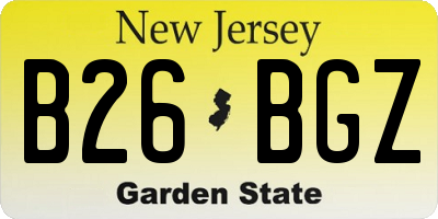 NJ license plate B26BGZ