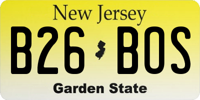 NJ license plate B26BOS