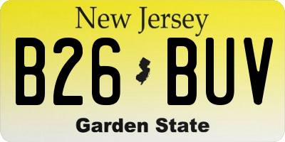 NJ license plate B26BUV