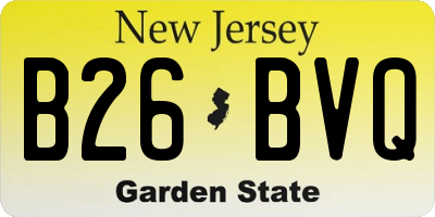 NJ license plate B26BVQ
