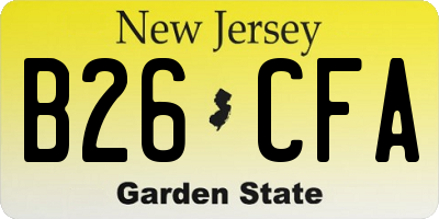 NJ license plate B26CFA