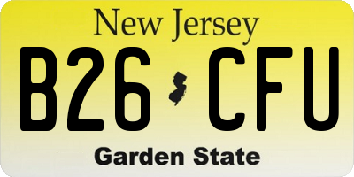 NJ license plate B26CFU