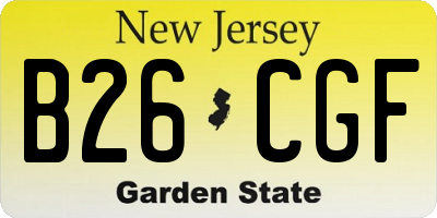 NJ license plate B26CGF