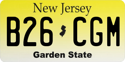 NJ license plate B26CGM