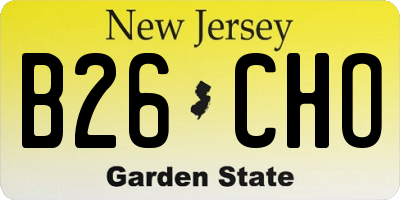 NJ license plate B26CHO