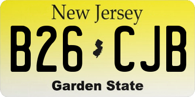 NJ license plate B26CJB