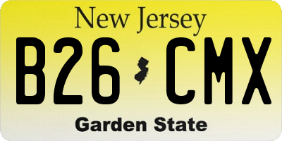 NJ license plate B26CMX