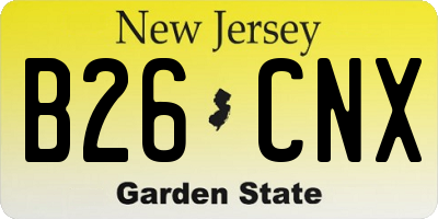 NJ license plate B26CNX
