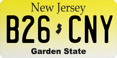 NJ license plate B26CNY