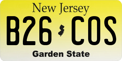 NJ license plate B26COS