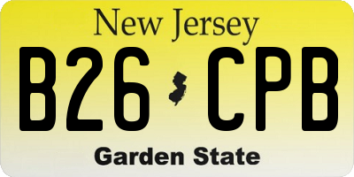 NJ license plate B26CPB