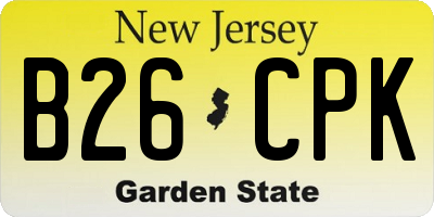 NJ license plate B26CPK
